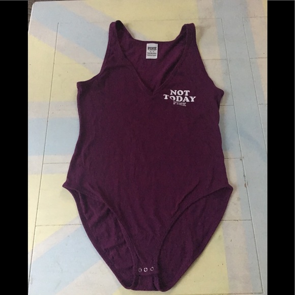 PINK Victoria's Secret Other - Victoria’s Secret Cranberry “Not Today” body suit